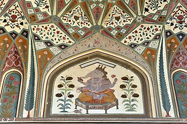 Detail, front door of Fort Amber, Amber, Rajasthan, northern India, Asia