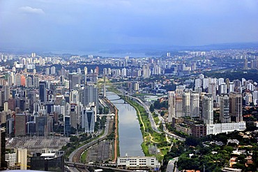 Aerial view, high-rise buildings in the new financial centre, Morumbi district, Sao Paulo, Brazil, South America