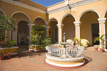 Palacio Cantero, Museo Historico Municipal, fountain in the courtyard, Trinidad, Unesco World Heritage Site, Sancti Spiritus Province, Cuba, Central America