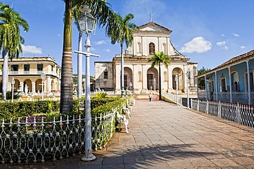 Plaza Mayor and Church Parroquial Mayor or Santisima Trinidad, Trinidad, Unesco World Heritage Site, Sancti Spiritus Province, Cuba