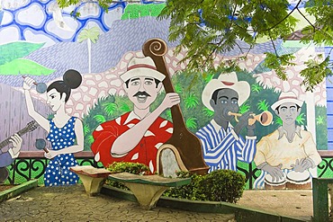 Music square, mural, Baracoa, Guantanamo province, Cuba