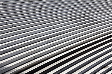 The steps of the great architecture project Eurogate, Innenhafen harbour, Duisburg, Ruhrgebiet area, North Rhine-Westphalia, Germany, Europe