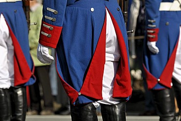 Bavarian army, Schuetzen- und Trachtenzug, Costume and Riflemen's Parade, for the opening of Oktoberfest 2010, Oktoberfest, Munich, Upper Bavaria, Bavaria, Germany, Europe