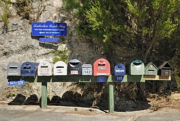 Mailboxes, Kaiteriteri, Tasman Bay, West Coast, South Island, New Zealand