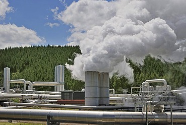 Geothermal power plant, Borefield Wairakei, North Island, New Zealand