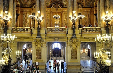 Interior, foyer, Opera Palais Garnier opera, Paris, France, Europe