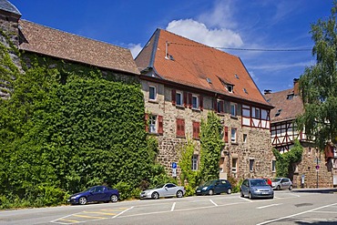 Ciurtyard and Bettendorfschen Tor gate, Eberbach am Neckar, Baden-Wuerttemberg, Germany, Europe