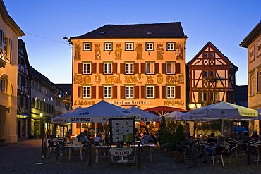 Am Alten Markt market square, Eberbach am Neckar, Baden-Wuerttemberg, Germany, Europe