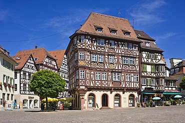 Palmsches or Palm'sches Haus half-timbered house, Mosbach, Odenwald, Rhein-Neckar-Kreis district, Baden-Wuerttemberg, Germany, Europe