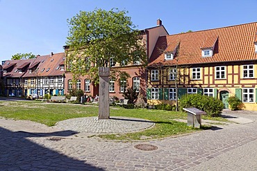 Timber-framed buildings at Johanniskloster monastery, Stralsund, Mecklenburg-Vorpommern, Germany, Europe