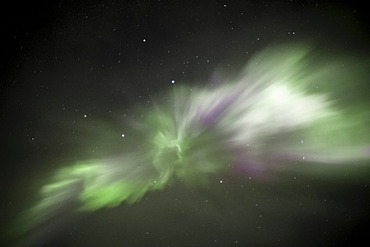 Northern Lights (Aurora borealis) form a corona in the sky, ï¬ingvellir, Iceland, Europe