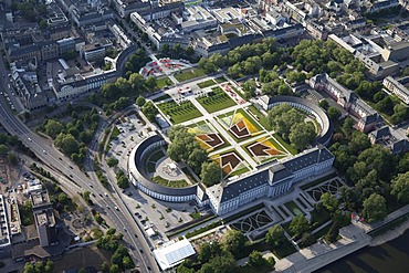 Aerial view, Bundesgartenschau, Federal Garden Show, BUGA 2011, Electoral Palace, Koblenz, Rhineland-Palatinate, Germany, Europe
