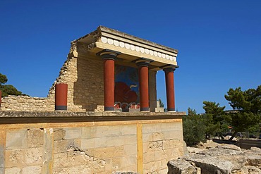 Excavation site, Minoan palace at Knossos, Heraklion, Crete, Greece, Europe