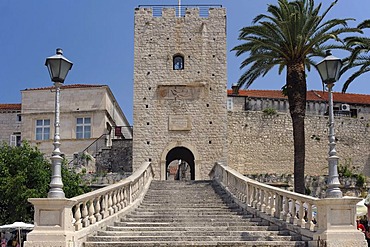 The main entrance of Kor&ula, island of Korcula, Croatia, Europe