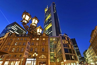 Willy-Brandt-Platz square, looking towards Commerzbank Tower, Frankfurt, Hesse, Germany, Europe