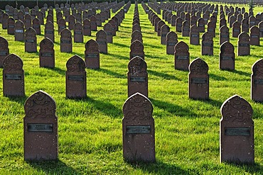 Grave stones of soldiers on a military cemetery, Rue du Ladhof, Colmar, Alsace, France, Europe