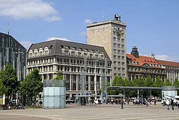 Kroch Tower, a high-rise building on Augustusplatz square, Leipzig, Saxony, Germany, Europe