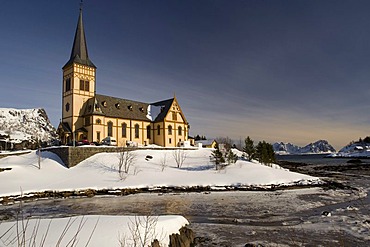 Church of SvolvÃŠr or Svolvaer, Lofoten Islands, Northern Norway, Norway, Europe