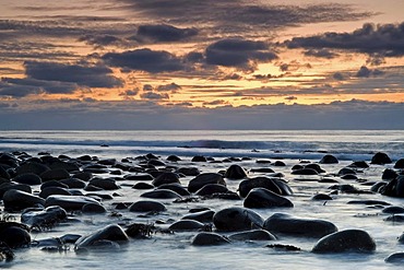 Stones on the beach in Unnstad, Island of VestvÃ‚goya, Lofoten Islands, Northern Norway, Norway, Europe