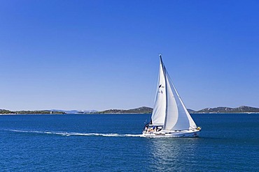 Sailing boats off Murter island, Kornati, Dalmatia, Croatia, Europe