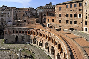 Tabernae or single room shops in the ancient street of Via Biberatica at Trajan's Market, Via Alessandrina, Via dei Fori Imperiali, Rome, Lazio, Italy, Europe