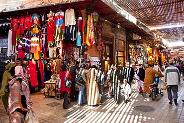 Shops in the souq, market, in the Medina, historic district, Marrakech, Morocco, Africa