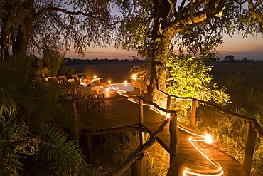 Kapinga Camp, sunset, Busanga Plains, Kafue National Park, Zambia, Africa