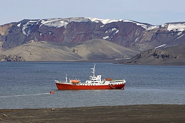 Antarctic Dream ship, Deception Island, South Shetland Islands, Antarctica