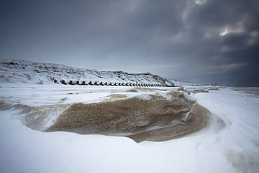 Winter atmosphere with ice and snow, Sylt island, Schleswig-Holstein, Germany, Europe