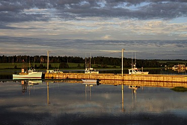 Boats in the harbour of North Rustico, Prince Edward Island, Canada, North America