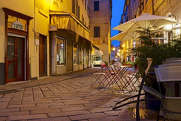 Alleyway in Finale Marina, quarter of Finale Ligure in Province of Savona, Liguria, Italy, Europe