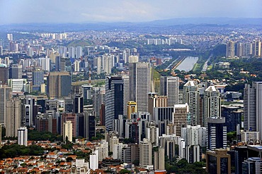 Aerial view, high-rise buildings in the new financial centre, Morumbi district, Sao Paulo, Brazil, South America