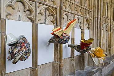 Crucible sculpture exhibition, Gloucester Cathedral, Gloucester, Gloucestershire, England, United Kingdom, Europe