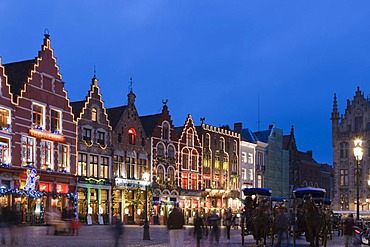 Grote Markt market square, old town, UNESCO World Heritage Site, Bruges, Brugge, West Flanders, Flemish Region, Belgium, Europe