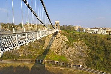 The Clifton Suspension Bridge spanning the Avon Gorge by Isambard Kingdom Brunel, Bristol, Gloucestershire, England, United Kingdom, Europe