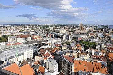 View of Riga, historic district, Daugava River, Latvia, Baltic states, Northern Europe