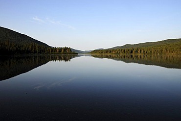 Lake in the Gaspesie National Park in the middle of the Chic-Choc Mountains, also known as Shick Shocks, Gaspe Peninsula, Gaspesie, Quebec, Canada