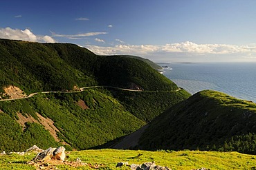 Cabot Trail and the Atlantic Ocean, Cape Breton Highlands National Park, Cape Breton, Nova Scotia, Canada, North America