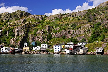 The Signal Hill neighborhood at the port of St. John's, the capital of Newfoundland, Canada, North America