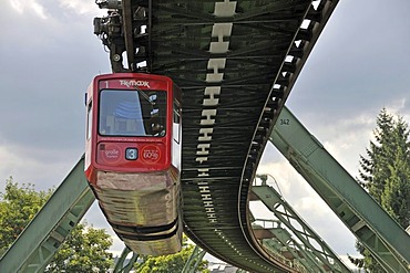 Wuppertal Floating Tram suspended monorail, Wuppertal, Bergisches Land region, North Rhine-Westphalia, Germany, Europe