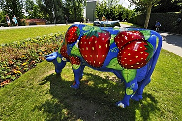 Danone art cows, Country Garden Exhibition in Rosenheim, Bavaria, Germany, Europe