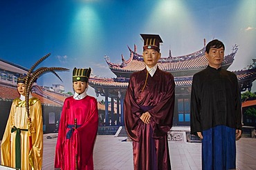 Figures in the Confucius Temple in Taipei, Taiwan, Asia