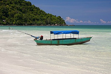 Boat on the beach on the island of Phu Quoc, Vietnam, Asia