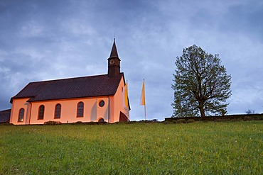 The pilgrimage chapel of Maria Lindenberg at St. Peter in the Black Forest at sunset, Baden-Wuerttemberg, Germany, Europe