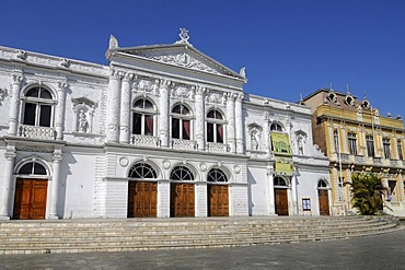 Theatre, national monument, historic building, Plaza Arturo Prat square, Iquique, Norte Grande, Northern Chile, Chile, South America