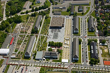 Aerial view, Landesgartenschau Country Garden Exhibition Hemer, Maerkischer Kreis district, Sauerland region, North Rhine-Westphalia, Germany, Europe