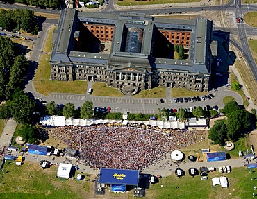 Aerial view, Football World Cup 2010, public screening in Dresden, Saxony, Germany, Europe