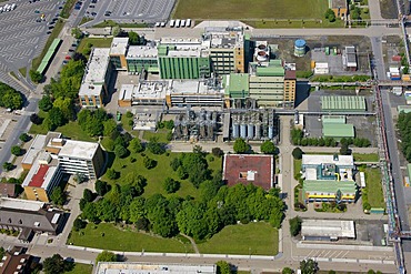 Aerial view, buildings of the Schering AG, a German pharmaceutical company, Bergkamen, Ruhr area, North Rhine-Westphalia, Germany, Europe