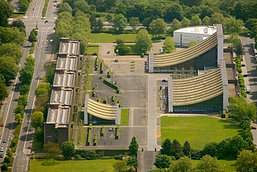 Aerial view, town hall, Europaplatz street, Castrop-Rauxel, Ruhr area, North Rhine-Westphalia, Germany, Europe