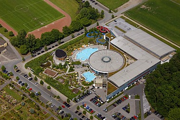 Aerial view, Maximare, public swimming pool, Bad Hamm, Hamm, Ruhrgebiet region, North Rhine-Westphalia, Germany, Europe